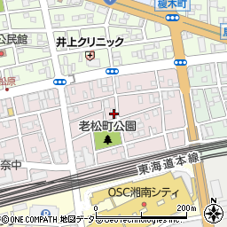 神奈川県平塚市老松町周辺の地図