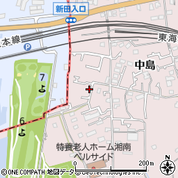 神奈川県茅ヶ崎市中島381周辺の地図