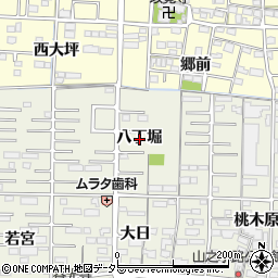 愛知県一宮市今伊勢町馬寄八丁堀周辺の地図