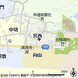 愛知県犬山市宮西周辺の地図