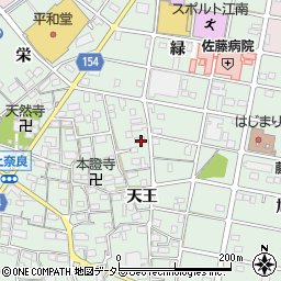 愛知県江南市上奈良町（天王）周辺の地図