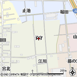 愛知県一宮市今伊勢町馬寄子守周辺の地図