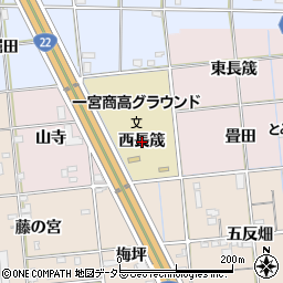 愛知県一宮市富塚西長筬周辺の地図