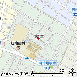 愛知県江南市今市場町秋津周辺の地図