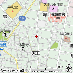 愛知県江南市上奈良町天王74周辺の地図