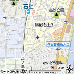 神奈川県藤沢市鵠沼石上3丁目4-7周辺の地図