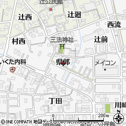 愛知県一宮市奥町県郭周辺の地図