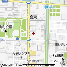愛知県一宮市奥町宮東46周辺の地図