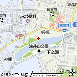 愛知県一宮市浅井町東浅井（銭瓶）周辺の地図