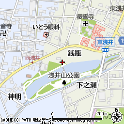 浅井山公園トイレ１周辺の地図