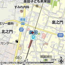愛知銀行名鉄楽田駅 ＡＴＭ周辺の地図
