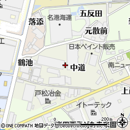 愛知県犬山市中道周辺の地図