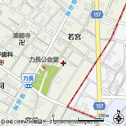 愛知県江南市力長町若宮周辺の地図