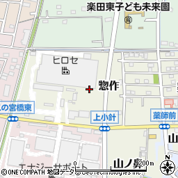 愛知県犬山市惣作周辺の地図
