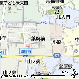愛知県犬山市薬師前周辺の地図