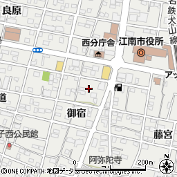愛知県江南市赤童子町御宿21周辺の地図