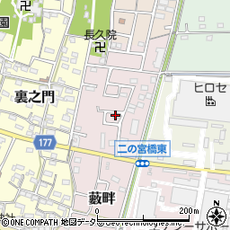 愛知県犬山市藪畔周辺の地図