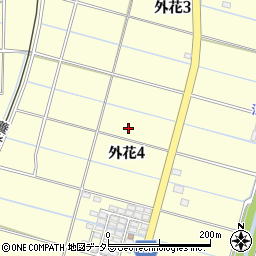 岐阜県大垣市外花周辺の地図