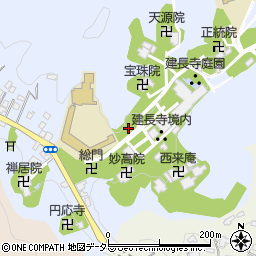 建長寺小方丈周辺の地図