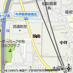 愛知県一宮市今伊勢町馬寄鯲池周辺の地図