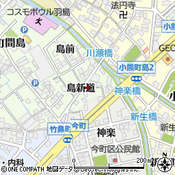 岐阜県羽島市小熊町島新道周辺の地図