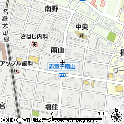 愛知県江南市赤童子町南山周辺の地図