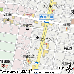 愛知県江南市赤童子町栄22周辺の地図