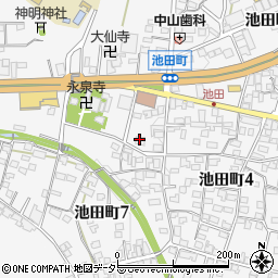 岐阜県多治見市池田町周辺の地図