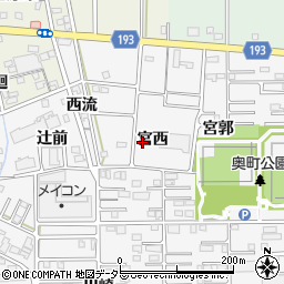 愛知県一宮市木曽川町三ツ法寺宮西周辺の地図