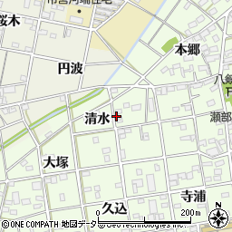 愛知県一宮市瀬部清水周辺の地図