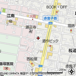 愛知県江南市赤童子町栄21周辺の地図