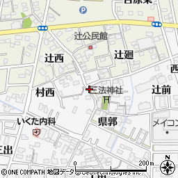 愛知県一宮市木曽川町三ツ法寺村内周辺の地図