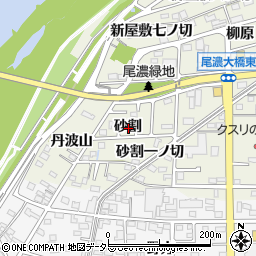 愛知県一宮市木曽川町玉ノ井砂割周辺の地図