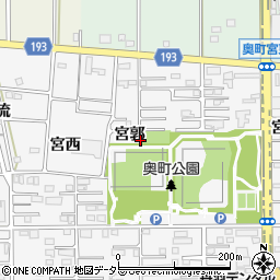 愛知県一宮市奥町宮郭周辺の地図