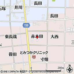 愛知県一宮市富塚赤本田周辺の地図