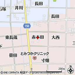 愛知県一宮市富塚（赤本田）周辺の地図