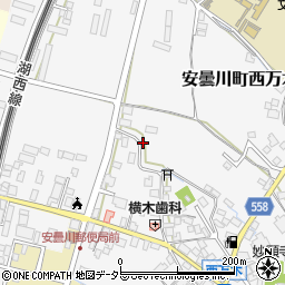 滋賀県高島市安曇川町西万木周辺の地図
