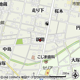 愛知県一宮市浅井町東浅井新開周辺の地図