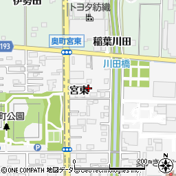 愛知県一宮市奥町宮東58周辺の地図
