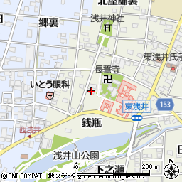 愛知県一宮市浅井町東浅井戌亥197周辺の地図