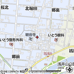 愛知県一宮市浅井町西浅井郷中周辺の地図