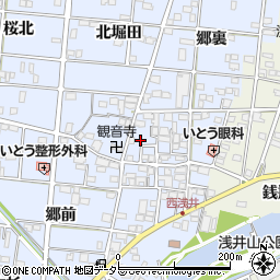 愛知県一宮市浅井町西浅井（郷中）周辺の地図