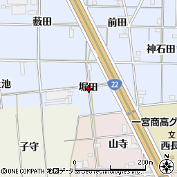 愛知県一宮市高田堀田周辺の地図