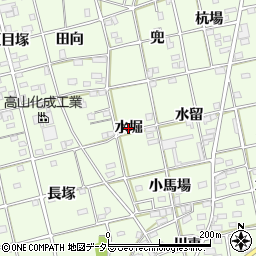 愛知県一宮市瀬部（水堀）周辺の地図