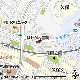 千葉県君津市北久保周辺の地図