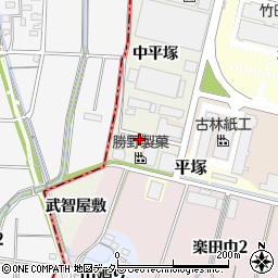 愛知県犬山市羽黒新田（下平塚）周辺の地図