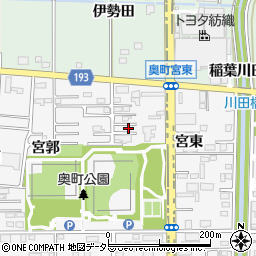 愛知県一宮市奥町宮東6周辺の地図