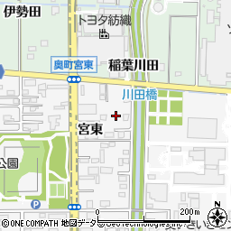愛知県一宮市奥町宮東69周辺の地図