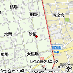 愛知県一宮市瀬部砂留44周辺の地図
