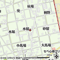 愛知県一宮市瀬部水留22周辺の地図